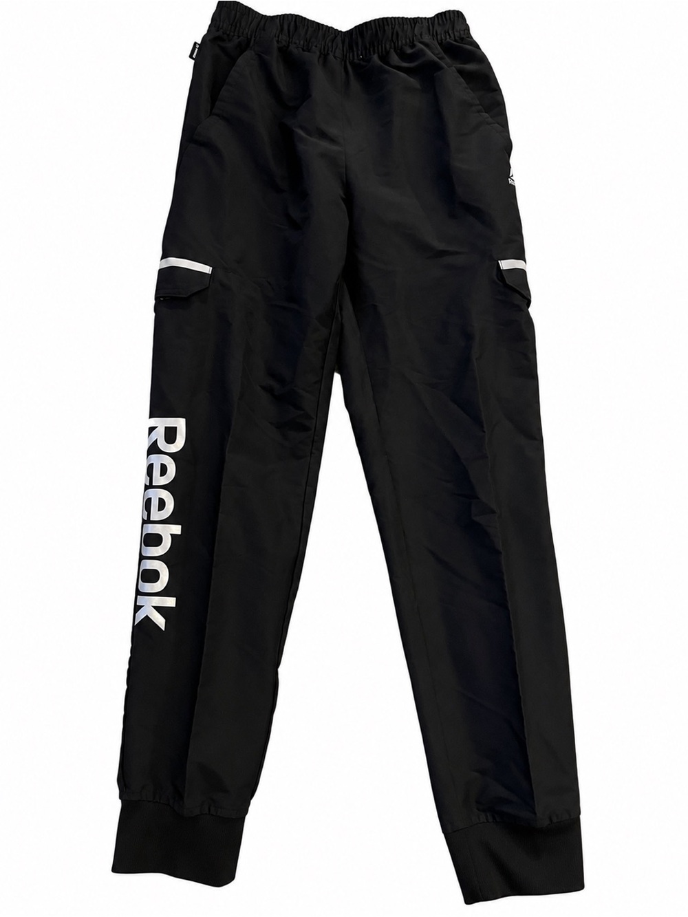 Reebok Boys Black Jogger Sweatpants with White Side Logo NWOT Size 10/12